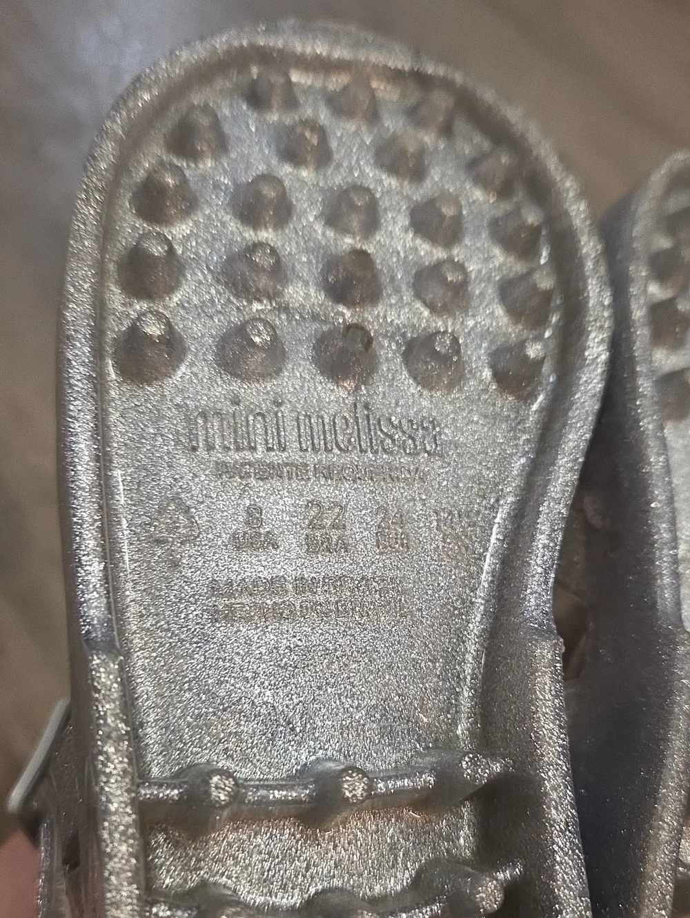 Mini Melissa • Girls' Silver Glitter Jelly Sandals